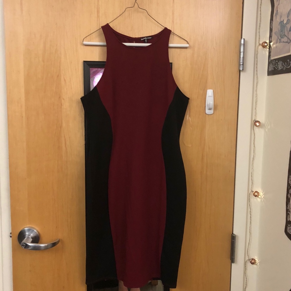 Color block body con dress